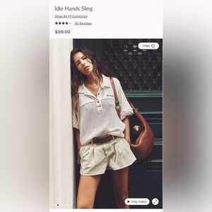 NWT Free People Idle Hands Sling - Retails $98